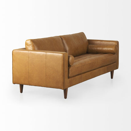 Mercana Svend 88.0L x 38.0W x 34.0H Tan Leather Sofa