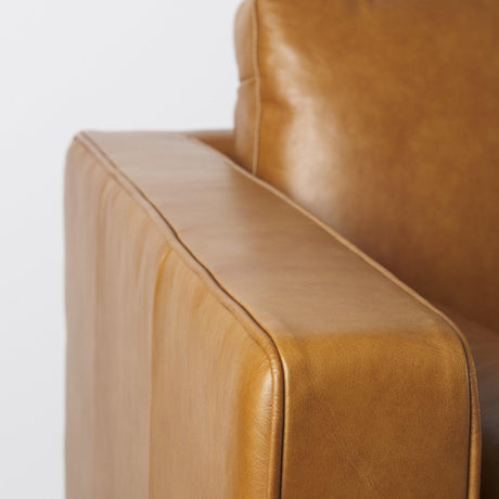 Mercana Svend 88.0L x 38.0W x 34.0H Tan Leather Sofa