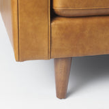 Mercana Svend 88.0L x 38.0W x 34.0H Tan Leather Sofa