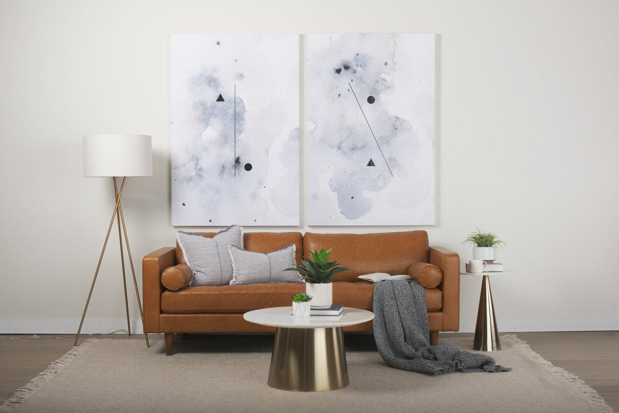 Mercana Svend 88.0L x 38.0W x 34.0H Tan Leather Sofa