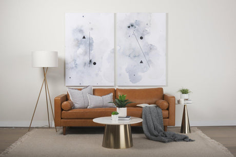 Mercana Svend 88.0L x 38.0W x 34.0H Tan Leather Sofa