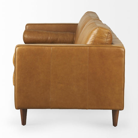 Mercana Svend 88.0L x 38.0W x 34.0H Tan Leather Sofa