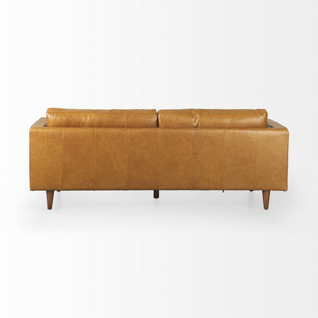 Mercana Svend 88.0L x 38.0W x 34.0H Tan Leather Sofa