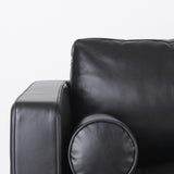 Mercana Svend 88.0L x 38.0W x 34.0H Black Leather Sofa