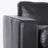 Mercana Svend 88.0L x 38.0W x 34.0H Black Leather Sofa