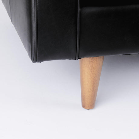 Mercana Svend 88.0L x 38.0W x 34.0H Black Leather Sofa