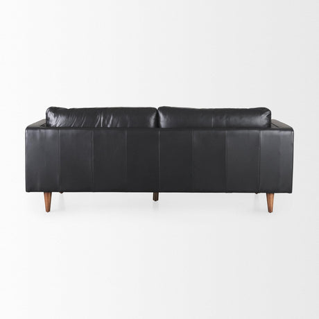 Mercana Svend 88.0L x 38.0W x 34.0H Black Leather Sofa