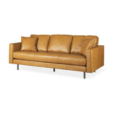 Mercana D'Arcy 88.0L x 37.0W x 34.0H Tan Leather Sofa