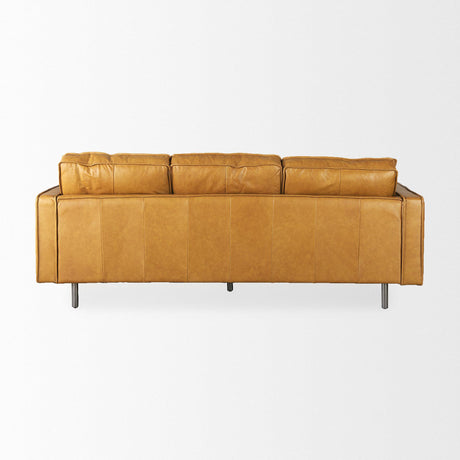 Mercana D'Arcy 88.0L x 37.0W x 34.0H Tan Leather Sofa