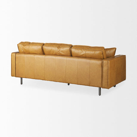 Mercana D'Arcy 88.0L x 37.0W x 34.0H Tan Leather Sofa