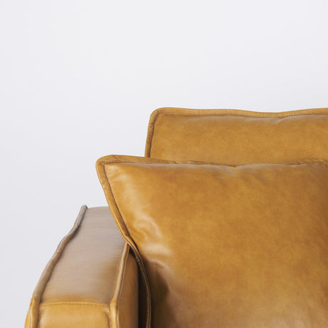 Mercana D'Arcy 88.0L x 37.0W x 34.0H Tan Leather Sofa