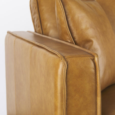 Mercana D'Arcy 65.0L x 37.0W x 34.0H Tan Leather Love Seat