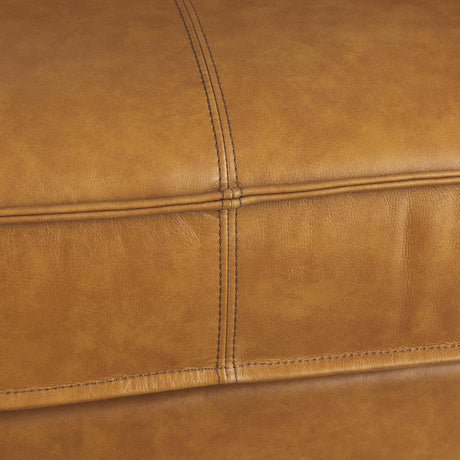 Mercana D'Arcy 65.0L x 37.0W x 34.0H Tan Leather Love Seat