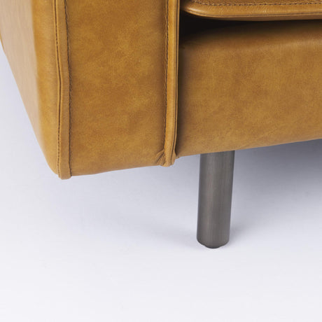 Mercana D'Arcy 65.0L x 37.0W x 34.0H Tan Leather Love Seat