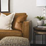 Mercana D'Arcy 65.0L x 37.0W x 34.0H Tan Leather Love Seat