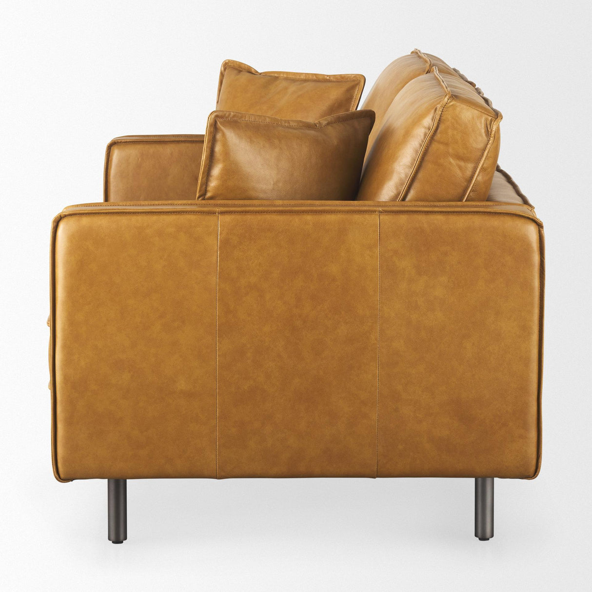 Mercana D'Arcy 65.0L x 37.0W x 34.0H Tan Leather Love Seat