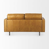 Mercana D'Arcy 65.0L x 37.0W x 34.0H Tan Leather Love Seat