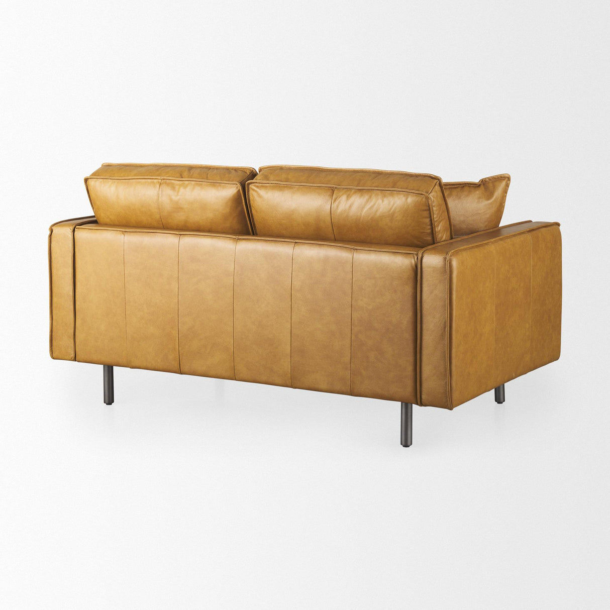 Mercana D'Arcy 65.0L x 37.0W x 34.0H Tan Leather Love Seat