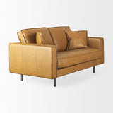 Mercana D'Arcy 65.0L x 37.0W x 34.0H Tan Leather Love Seat