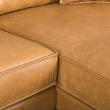 Mercana D'Arcy 111"L x 70"D x 33"H Tan Leather Right Chaise Sectional
