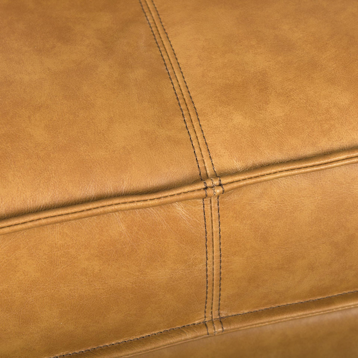 Mercana D'Arcy 111"L x 70"D x 33"H Tan Leather Right Chaise Sectional