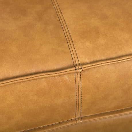 Mercana D'Arcy 111"L x 70"D x 33"H Tan Leather Right Chaise Sectional