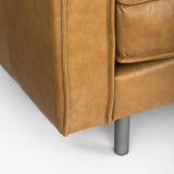 Mercana D'Arcy 111"L x 70"D x 33"H Tan Leather Right Chaise Sectional