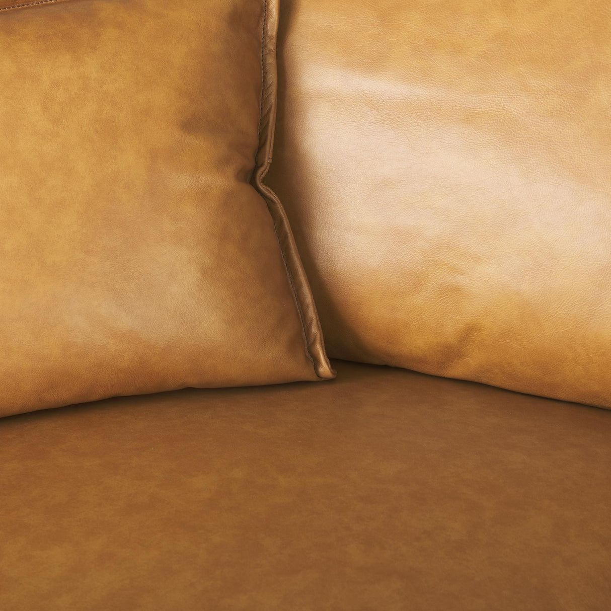 Mercana D'Arcy 111"L x 70"D x 33"H Tan Leather Left Chaise Sectional