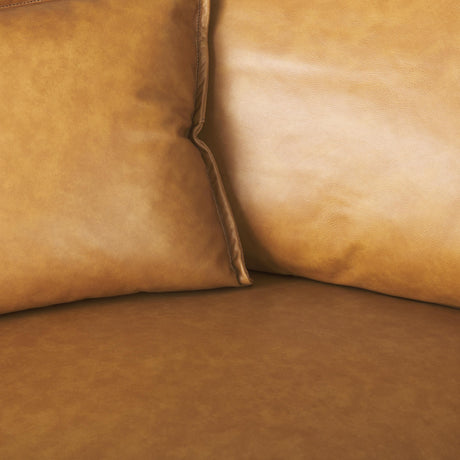 Mercana D'Arcy 111"L x 70"D x 33"H Tan Leather Left Chaise Sectional