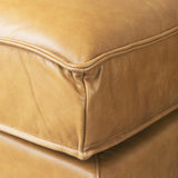 Mercana D'Arcy 111"L x 70"D x 33"H Tan Leather Left Chaise Sectional