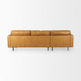 Mercana D'Arcy 111"L x 70"D x 33"H Tan Leather Left Chaise Sectional