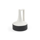 Mercana Burton 8.3H Small White and Black Ceramic Jug Vase