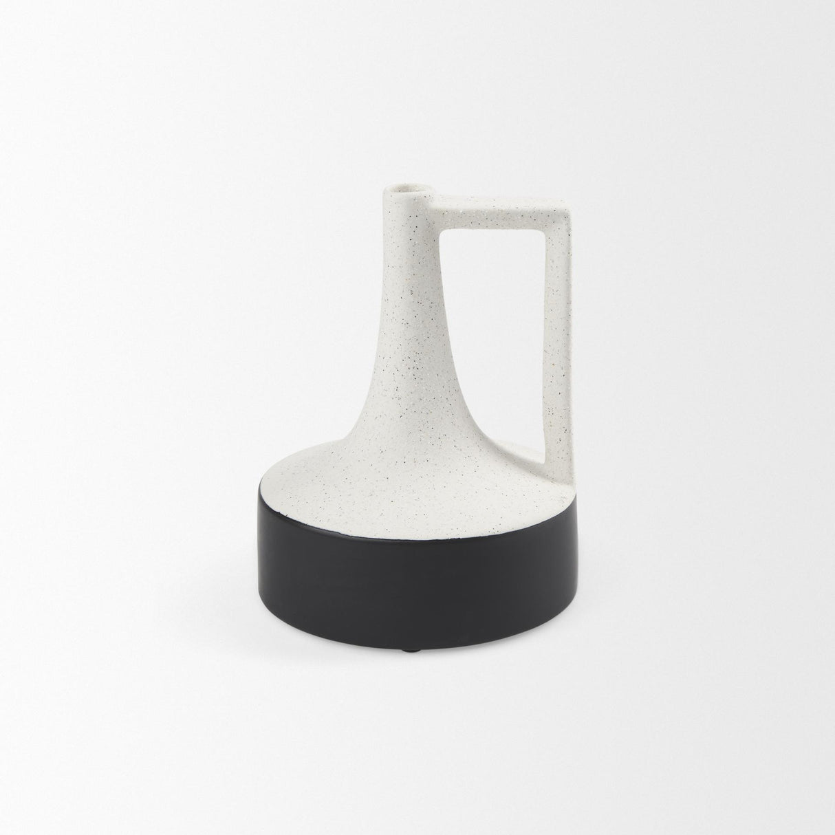 Mercana Burton 8.3H Small White and Black Ceramic Jug Vase