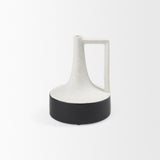 Mercana Burton 8.3H Small White and Black Ceramic Jug Vase