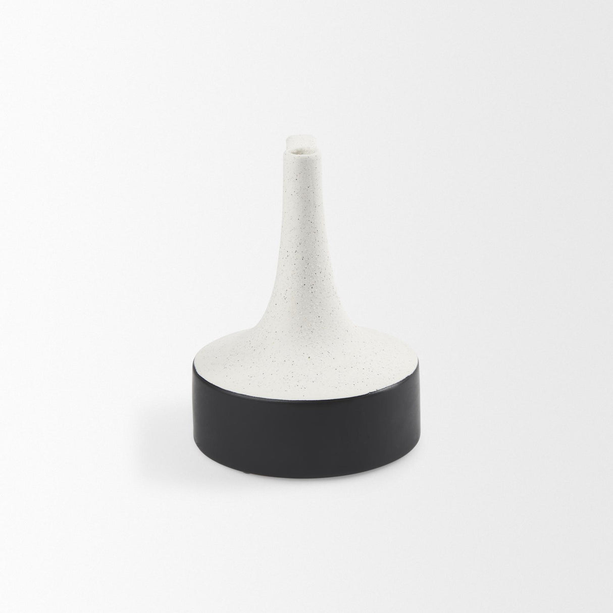 Mercana Burton 8.3H Small White and Black Ceramic Jug Vase