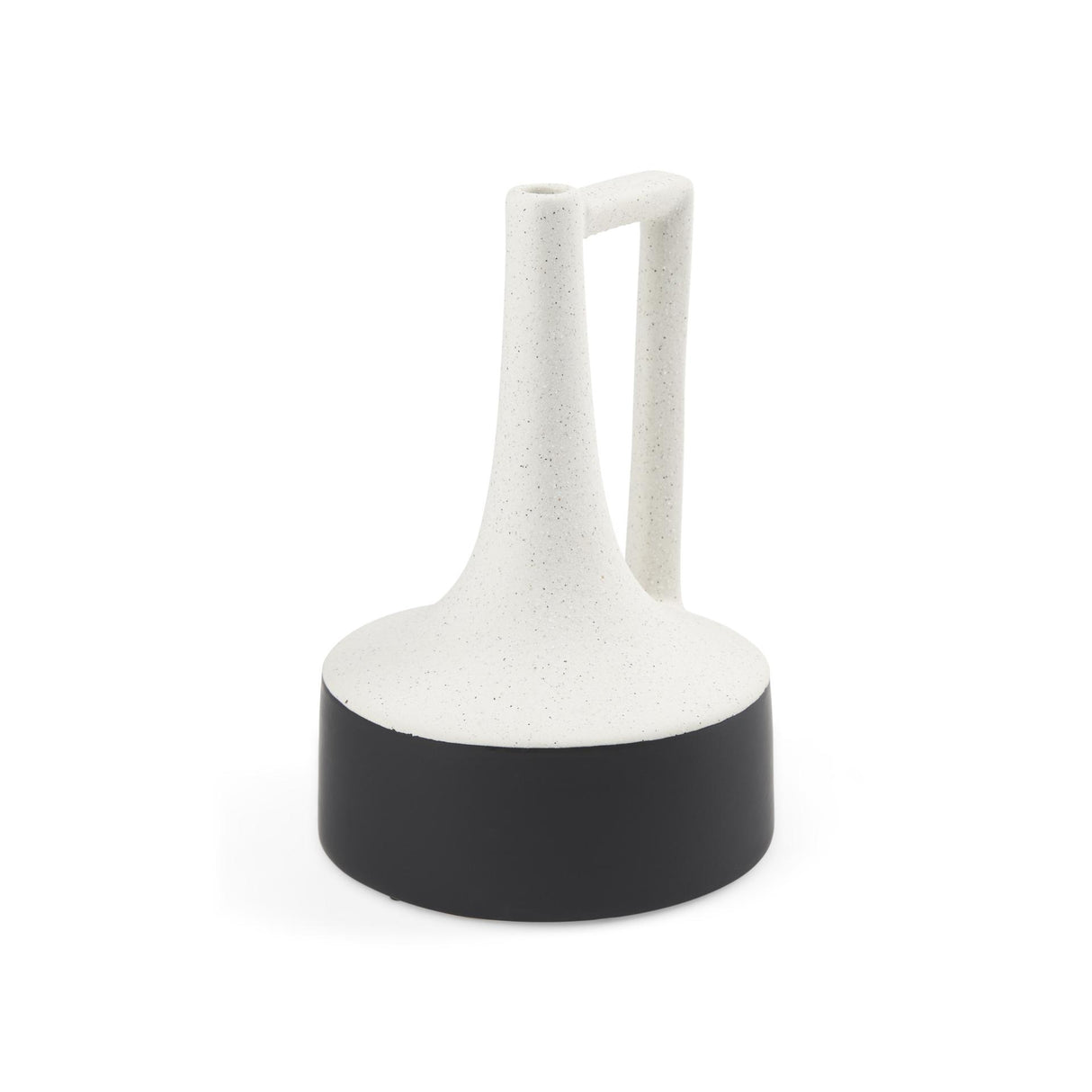 Mercana Burton 11.6H Medium White and Black Ceramic Jug Vase