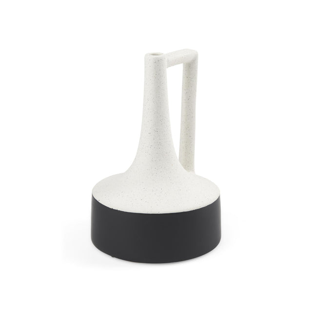 Mercana Burton 11.6H Medium White and Black Ceramic Jug Vase