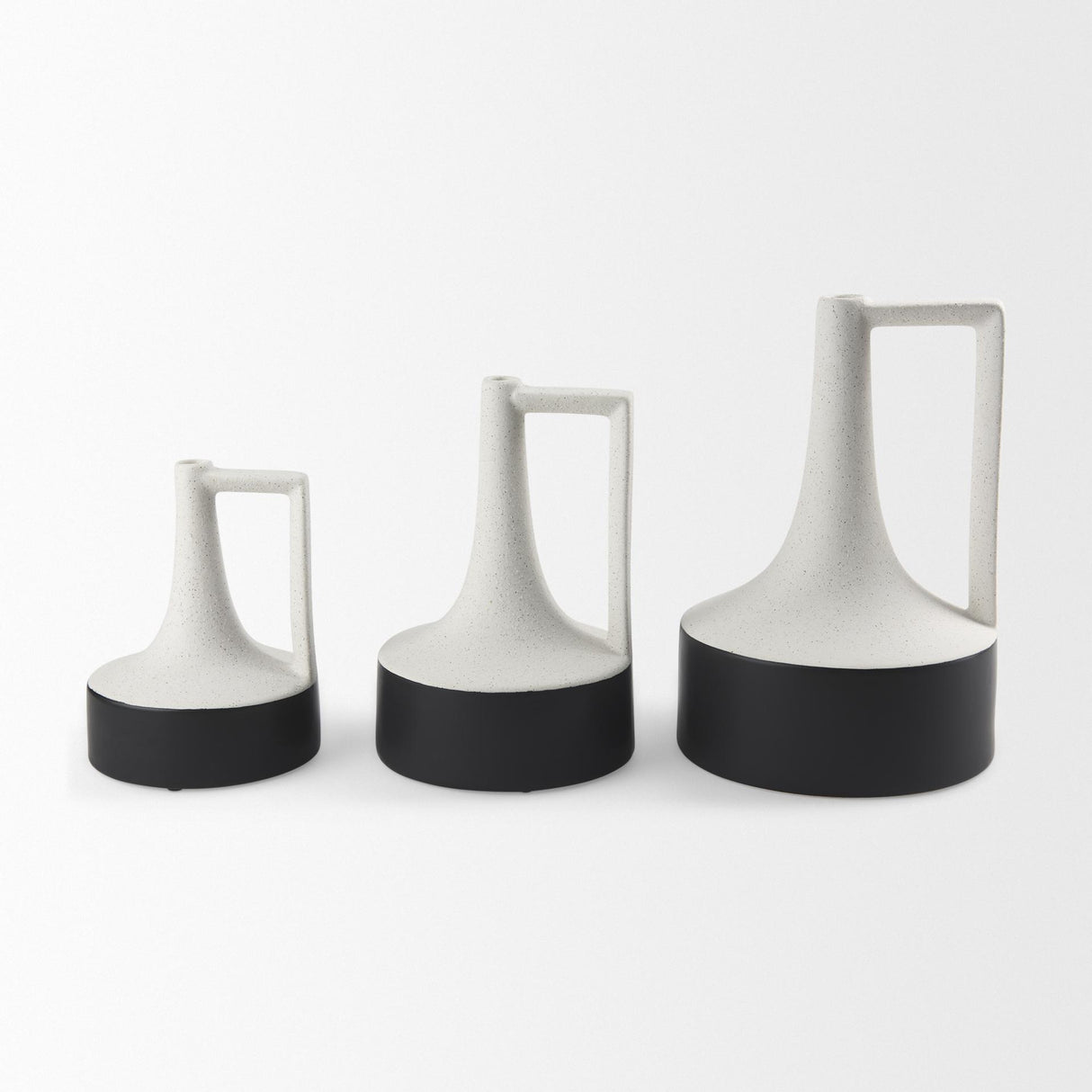 Mercana Burton 11.6H Medium White and Black Ceramic Jug Vase