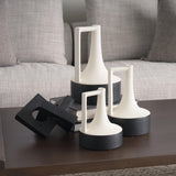 Mercana Burton 11.6H Medium White and Black Ceramic Jug Vase