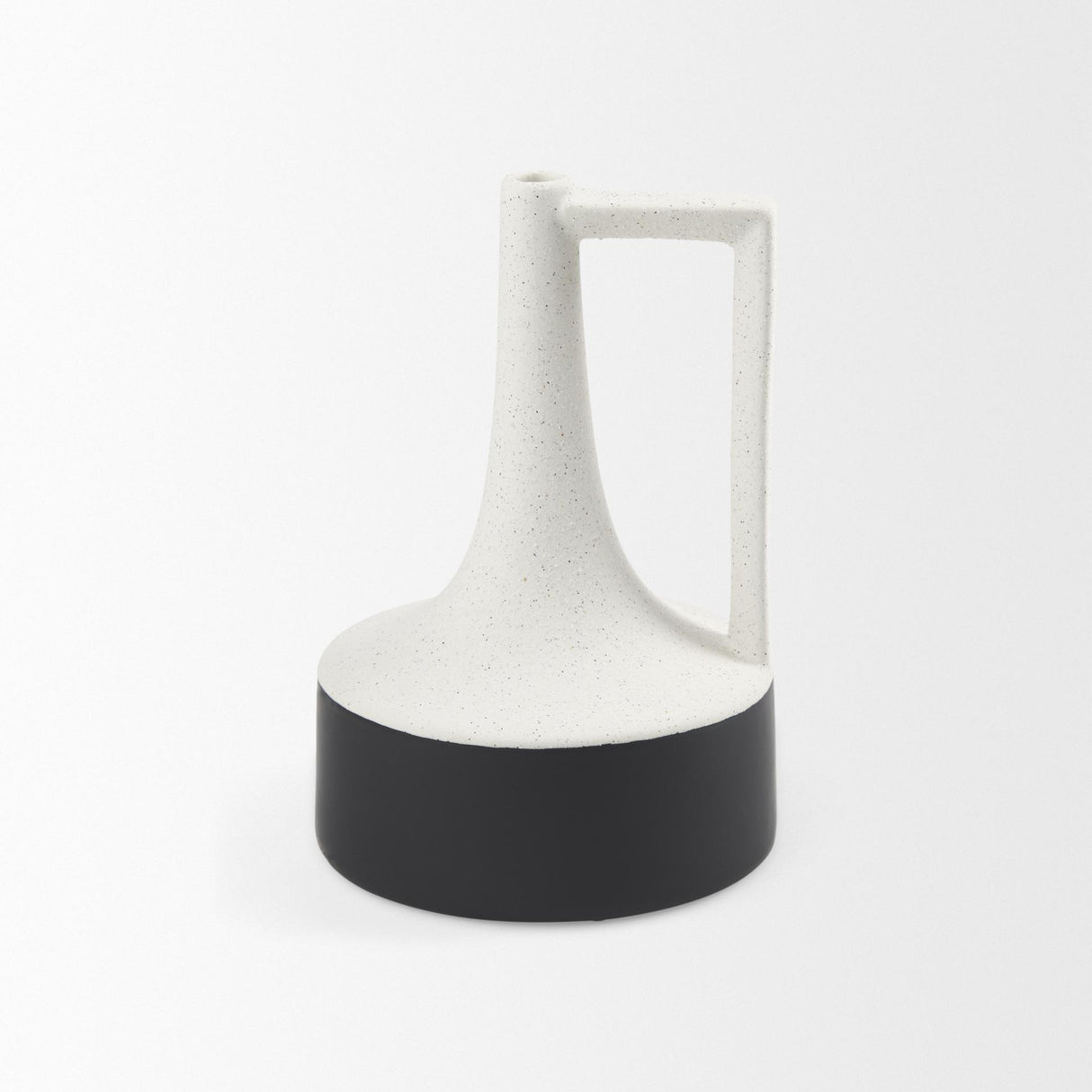 Mercana Burton 11.6H Medium White and Black Ceramic Jug Vase