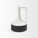 Mercana Burton 11.6H Medium White and Black Ceramic Jug Vase