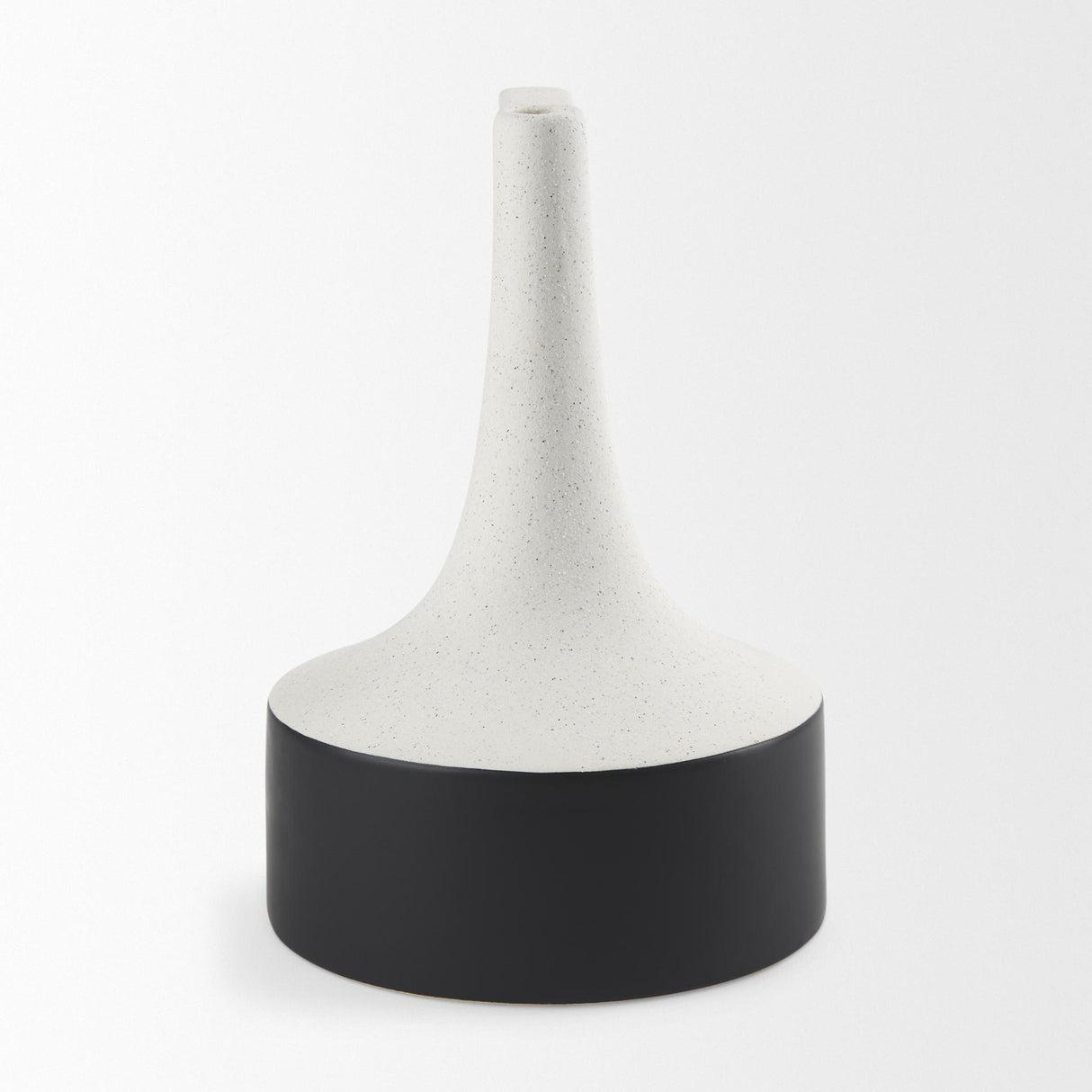 Mercana Burton 13.1H Large White and Black Ceramic Jug Vase