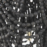 Mercana Pendra 19.7L x 19.7W x 89.0H Black Metal Wooden Bead Three Bulb Chandelier