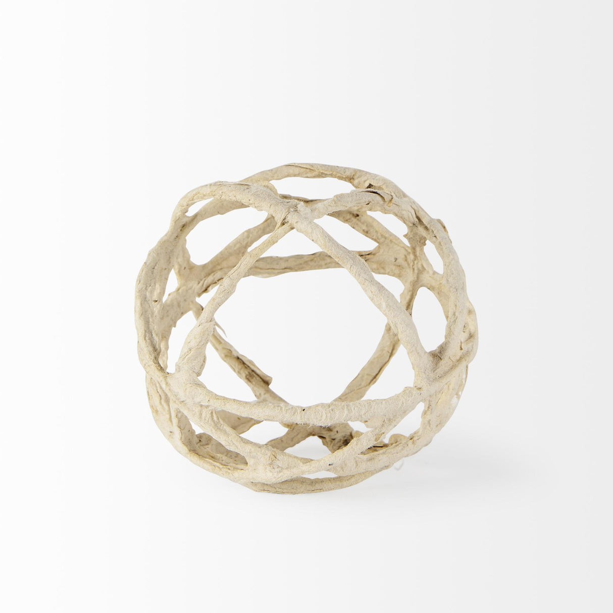 Mercana Kali 4.5L x 4.5W x 4.5H Small Beige Decorative Metal and Paper Object