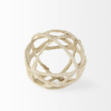 Mercana Kali 4.5L x 4.5W x 4.5H Small Beige Decorative Metal and Paper Object