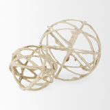 Mercana Kali 4.5L x 4.5W x 4.5H Small Beige Decorative Metal and Paper Object