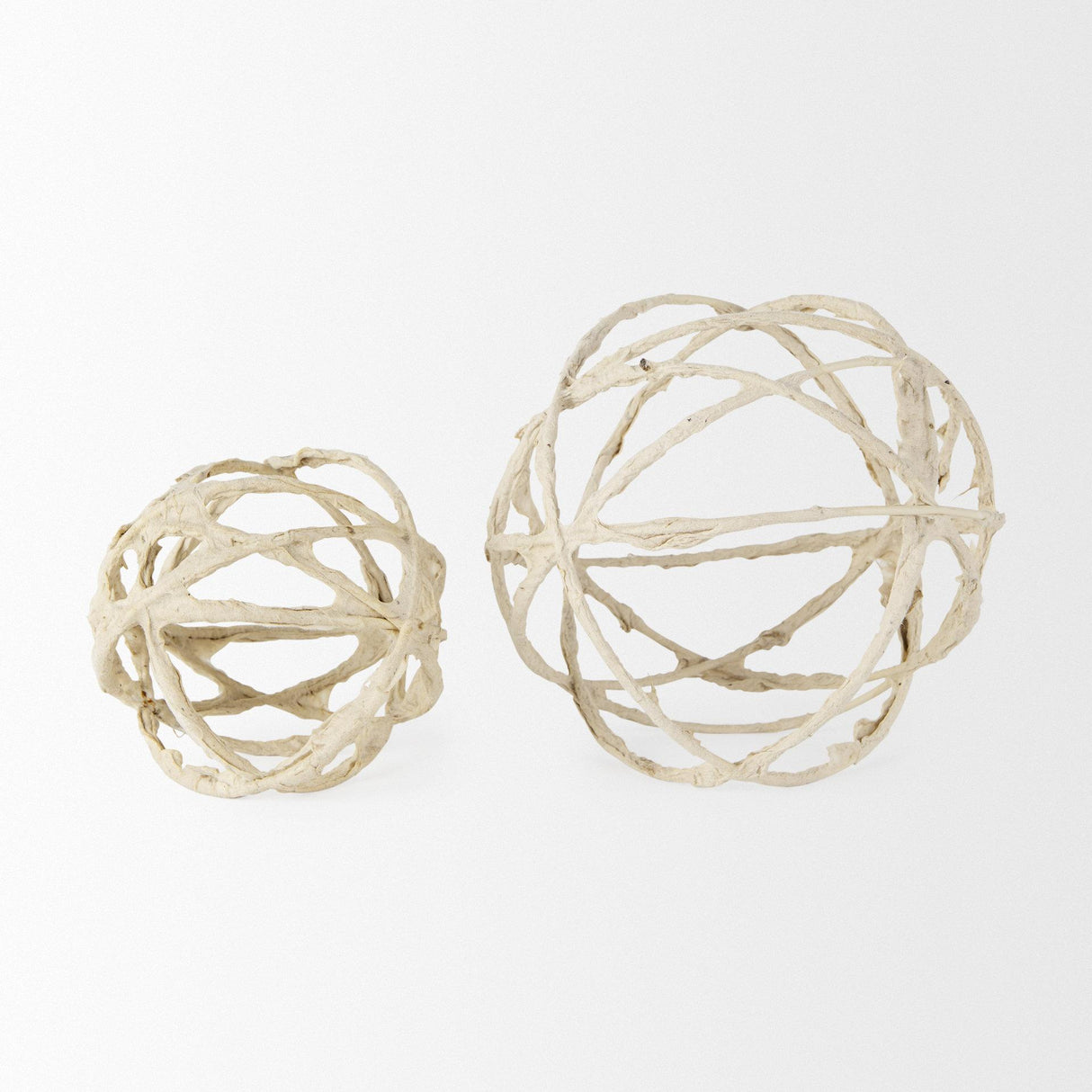Mercana Kali 4.5L x 4.5W x 4.5H Small Beige Decorative Metal and Paper Object