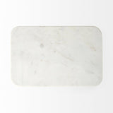 Mercana Preston 17.3L x 11.3W x 22.8H White Marble Top W/Gold Metal Accent Table
