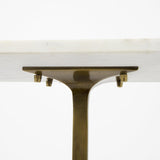 Mercana Preston 17.3L x 11.3W x 22.8H White Marble Top W/Gold Metal Accent Table