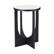 Mercana Preston 23"H White Marble Top w/ Matte Black Metal Accent Table